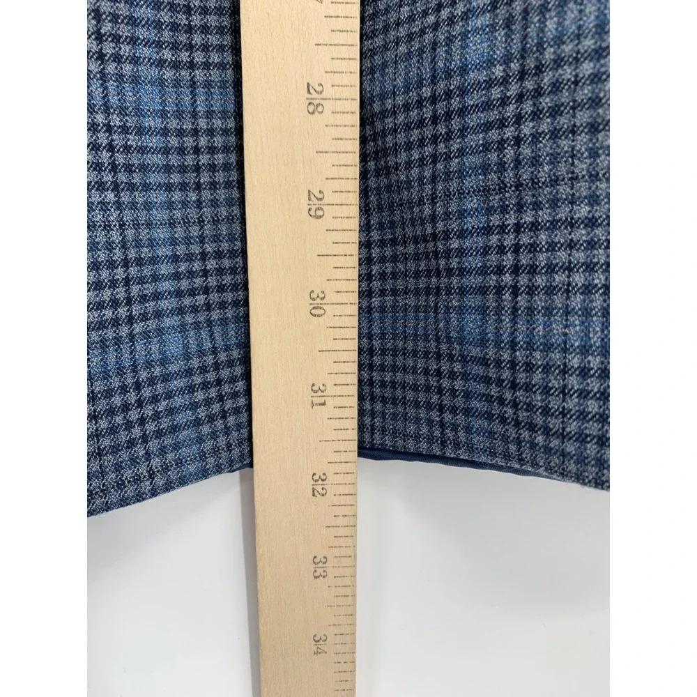 Brooks Brothers Blazer Mens 46R Blue Plaid Wool Regent Fit Two Button Blazer